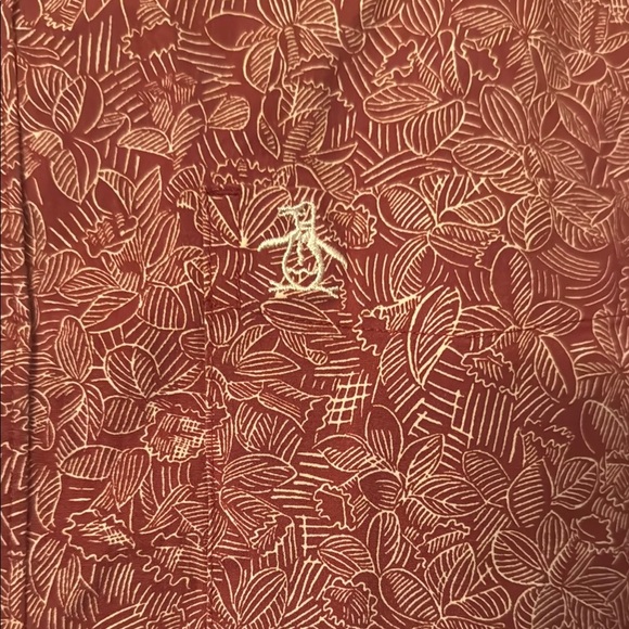 Original Penguin Red Casual Button Down Shirt with Classic Style - Picture 2 of 3